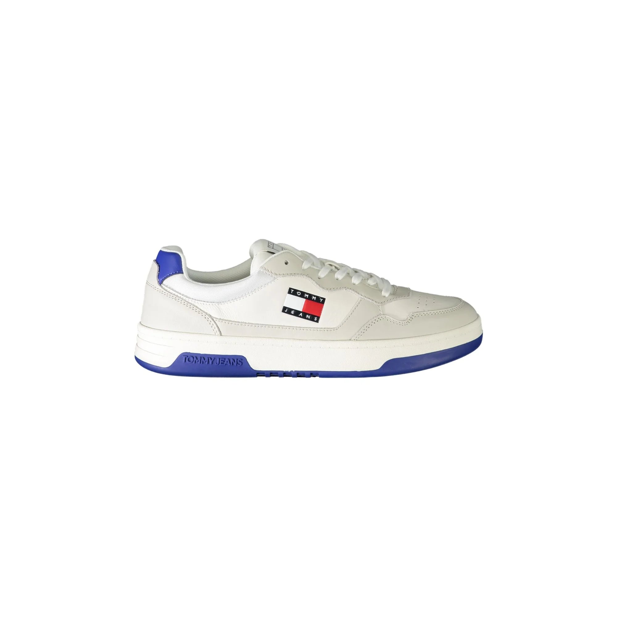 TOMMY HILFIGER Scarpe Sneakers Uomo Bianche con Dettagli Blu Royal Bianco - foto prodotto